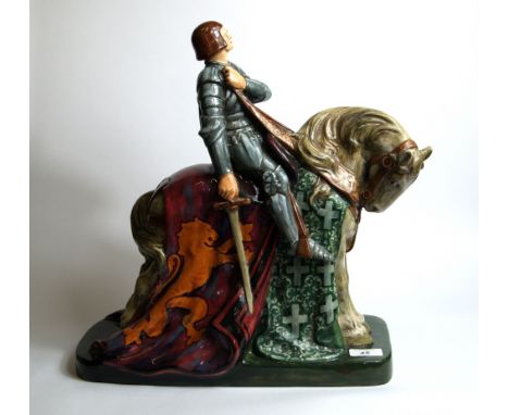 Stanley Thorogood for Royal Doulton, an extremely rare figure of St George, modelled on horseback with sword unsheathed, poly