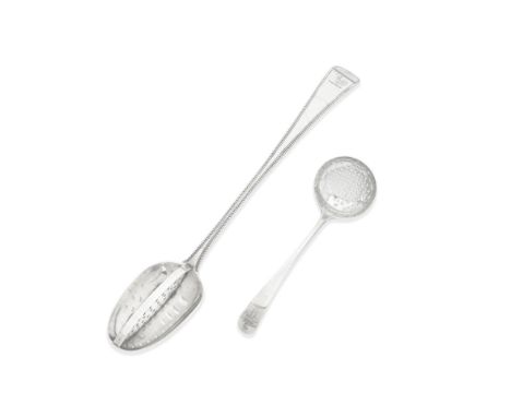 A collection of George III silver flatware serving itemsvarying maker's and datesComprising: an Old English Bead pattern stra