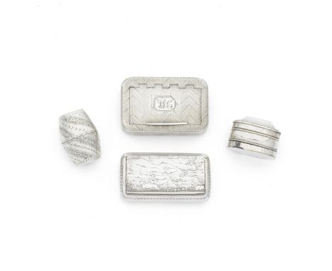 A collection of George III silver itemsvarious maker's and datesComprising: a barrel form nutmeg grater, Samuel Meriton, Lond