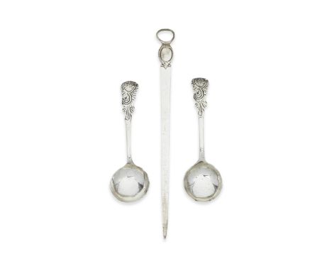 A collection of silver flatwarevarious including IrishComprising: a George III Old English pattern shell bowl soup ladle, no 
