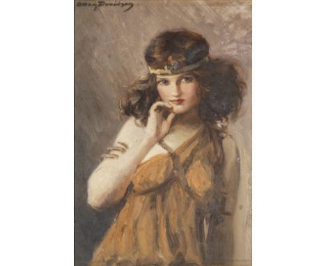 Allan Douglas Davidson (British, 1873-1932)Portrait of a young lady in costumesigned 'Allan Davidson' (upper right) oil on bo
