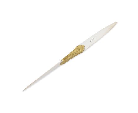STUART DEVLIN: a silver and silver-gilt letter openerLondon 1974 A double-ended plain tapering polished blade, one at a right