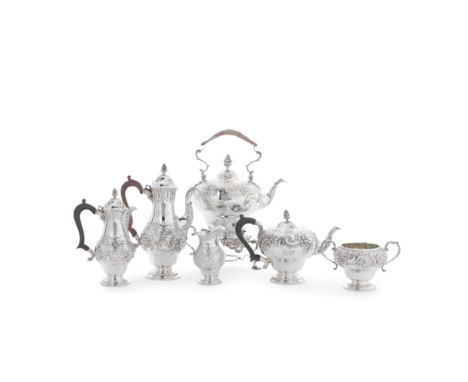 A silver six-piece tea and coffee service including kettle on standPercy Holmes Dobson &amp; Charles Westcott Dobson, London 