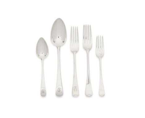 A collection of silver flatwarevarying maker's and datesOld English pattern, comprising: twenty-one table forks, including te