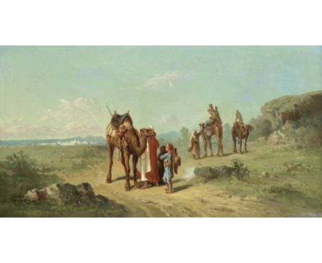 Henri Van Wyk (Dutch, 1833-1889)A break on the camel trail; The scouting party, a pairthe first signed and dated 'Van Wyk. 18