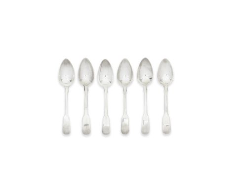 A collection of silver flatwarevarious maker's and datesComprising: twenty-one Fiddle pattern table spoons, including six, Ge