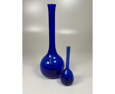 ARTHUR PERCY FORGULLASKRUF; an art glass vase and Elme Glasbruk vase by Gunnar Ander, tallest 49cm.