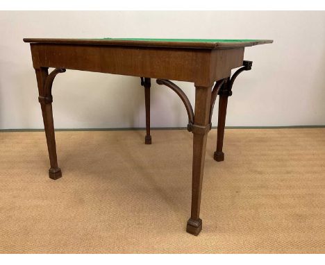An early 20th century folding card table, height 70cm, width 90cm    