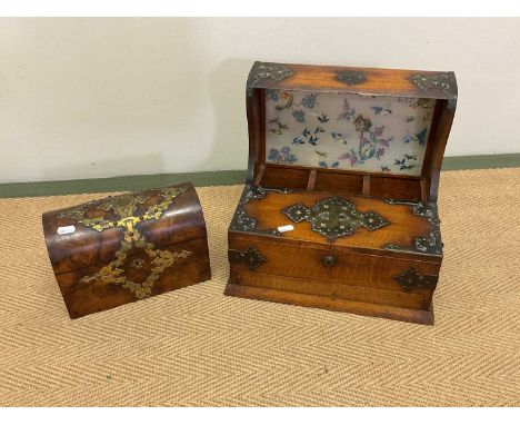 A Victorian tea caddy and a tantalus
