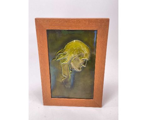 WEDGWOOD; a framed tile of a man