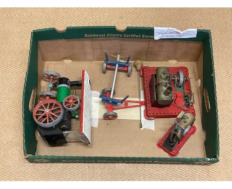 MAMOD; a steam roller, unboxed and two Mamod engines.