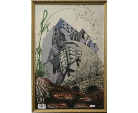 A gilt framed Fantasy painting bearing the signature K. Moor 78.