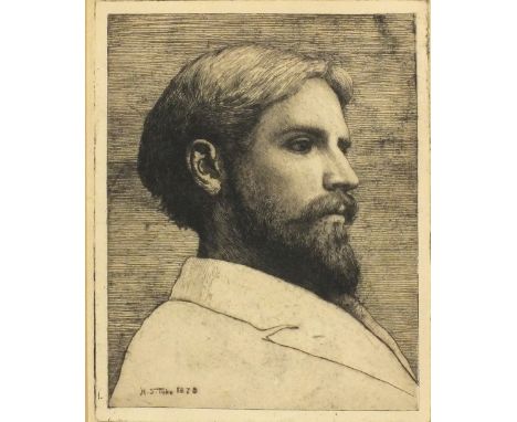 Henry Scott TUKE (1858-1929) Black and white etching Portrait of Willie Tuke (Henry Scott Tuke’s eldest brother who died in 1