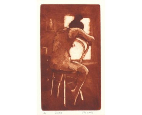 * Eric WARD (b.1945) Sepia etching ‘Jackie’ Inscribed Signed and numbered 1/50 9.5” x 5.5” images size  (24cm x 24cm)