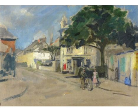 * Stanhope A. FORBES  (1857-1947) Oil on canvas ‘The Fountain Tavern Penzance’ Study of the R. A. exhibit of 1940 Catalogue n