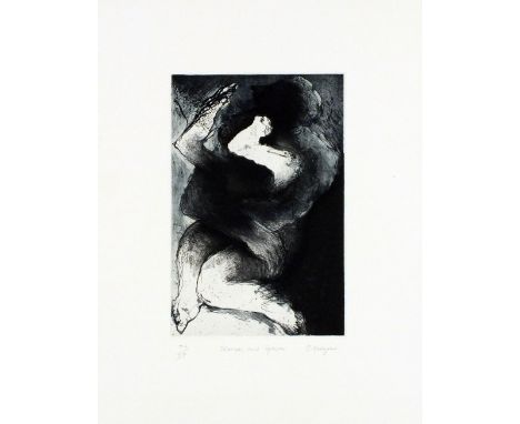 * Carole HODGSON (b.1940) Black and white etching ‘Silences & Spaces’ Inscribed and numbered P2/3P Signed in pencil Unframed 