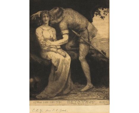 Thomas Cooper GOTCH (1854-1931) Black and white etching La Belle Dame Sans Merci (illustrating Keats famous poem) Inscribed ‘