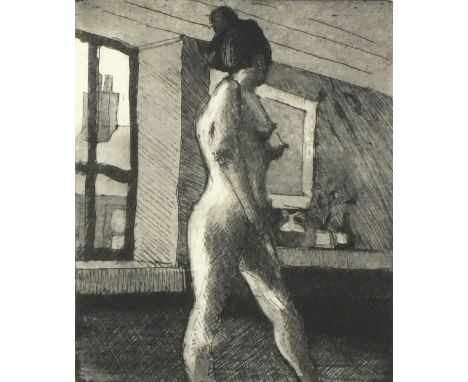 * Eric WARD (b.1945) Black and white etching ‘The Life Room’  Inscribed Signed and numbered 1/25 5.75” x 4.75” (14.6cm x 12cm