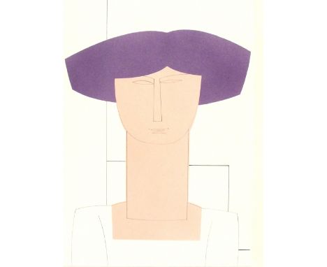 John B. ANDERSON (1945-1997) Pencil & mixed media ‘Janet’ – stylized head & shoulder portrait 14.5” x 10” (36.8cm x 25.4cm) P