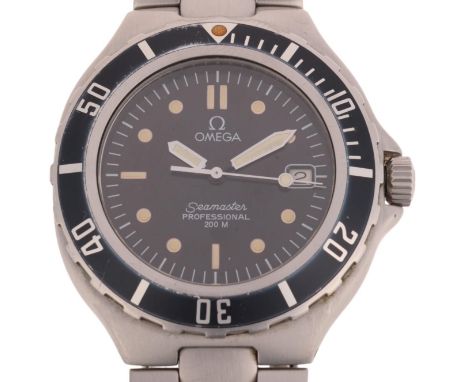 OMEGA - a stainless steel Seamaster Professional 200M 'Pre-Bond' quartz calendar bracelet watch, ref. 396.1052, circa 1990s, 