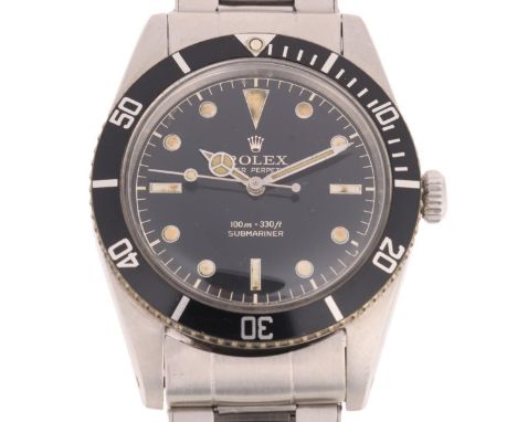 ROLEX - a Vintage stainless steel Oyster Perpetual Submariner 'James Bond' automatic bracelet watch, ref. 5508, circa 1959, g