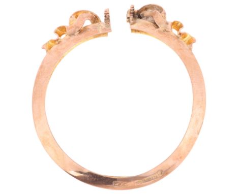 An Antique 9ct rose gold photo locket frame, maker WJP, Chester 1910, 37.6mm, 2.3g . Condition Report: No screw clasp or glas