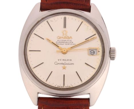OMEGA - a Vintage stainless steel 'Turler' Constellation chronometer automatic calendar wristwatch, ref. 168.017, circa 1966,