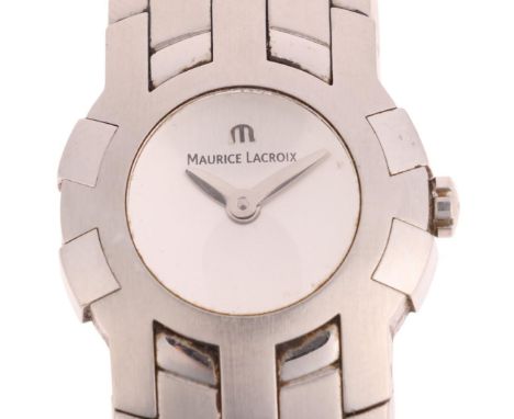 MAURICE LACROIX - a lady's stainless steel Intuition quartz bracelet watch, ref. 59858, silvered dial with leaf hands and int