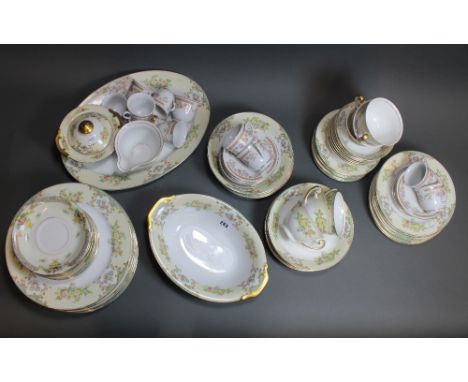 A Meito china Japanese hand painted tea and dinner service and a similar coffee service (qty).