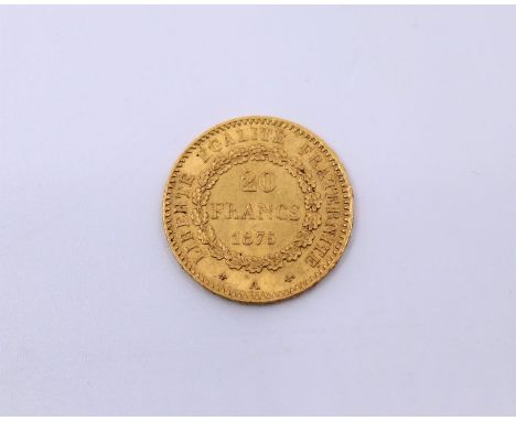 A French 1875, 20 Franc gold coin