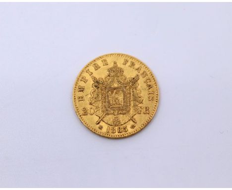 A French 1865, 20 Franc gold coin