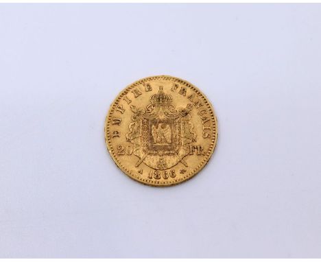 A French 1866, 20 Franc gold coin