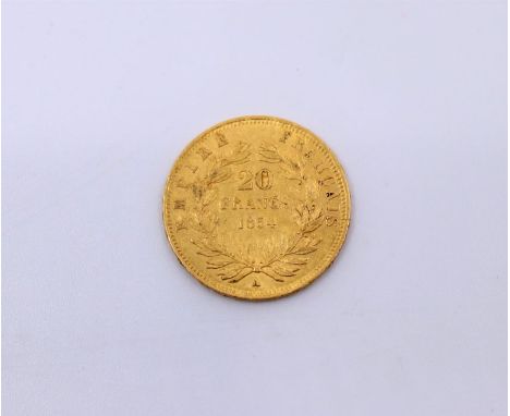 A French 1854, 20 Franc gold coin