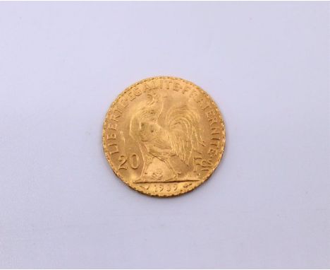 A French 1909, 20 Franc  gold coin