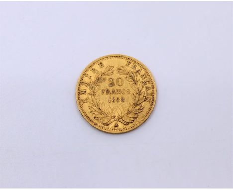 A French 1858, 20 Franc gold coin