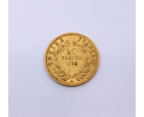 A French 1859, 20 Franc gold coin