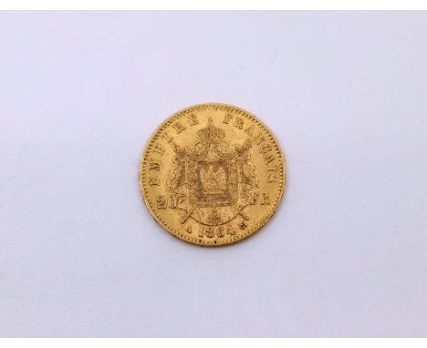 A French 1864, 20 Franc  gold coin