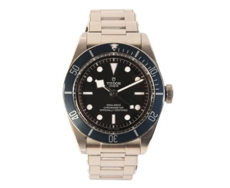 TUDOR BLACK BAY: A GENTLEMAN'S STAINLESS STEEL BRACELET WATCHwith automatic movement, the black dial with luminous baton nume