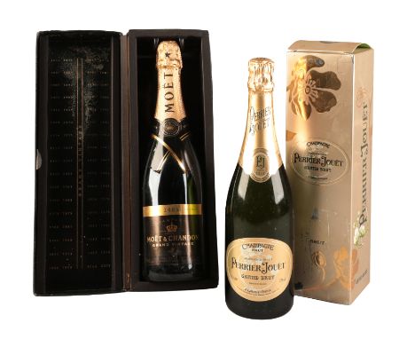 MOËT & CHANDON GRAND VINTAGE CHAMPAGNE 2003one 75cl bottle; together with Perrier Jouet NV Brut champagne, one 75cl bottle, b