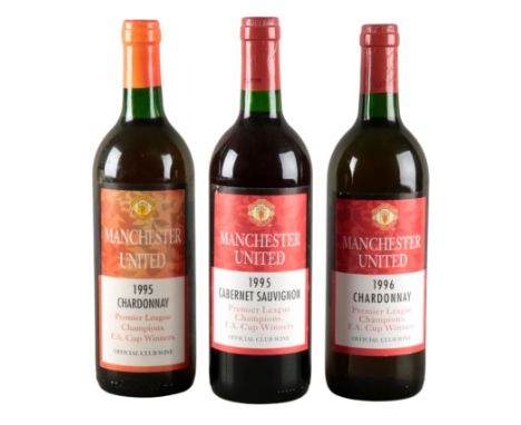 MANCHESTER UNITED FA CUP WINNERS WINEcomprising 1995 Chardonnay, 1995 Cabernet Sauvignon and 1996 Chardonnay, three 75cl bott