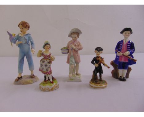 A quantity of figurines to include two Royal Crown Derby, KPM Berlin, Royal Doulton and Royal Worcester (5)