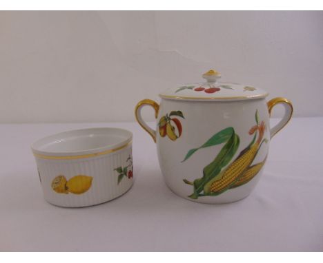 Royal Worcester Evesham two handled dish and cover and a matching bowl