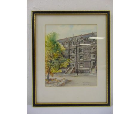 Alma R. Duncan framed and glazed watercolour of 9 Old Square Lincolns Inn, signed bottom right, 22 x 18cm ARR applies