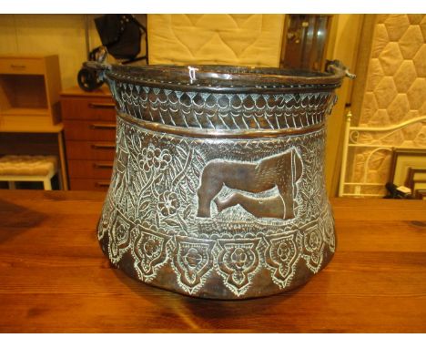 Eastern Ornately Decorated Cooking Pot