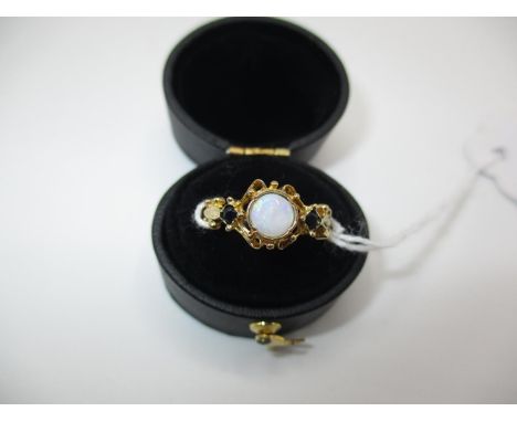 Opal and Sapphire Ring