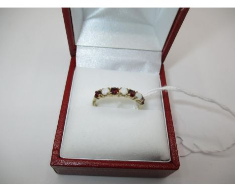 9ct Gold Garnet and Opal Ring