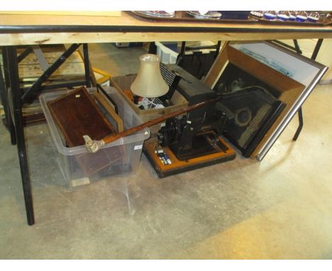 Sewing Machine, Zither, Walking Stick, Pictures etc