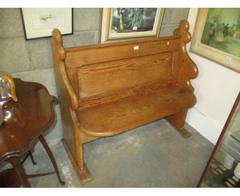 Victorian Pitch Pine Pew, 107cm long