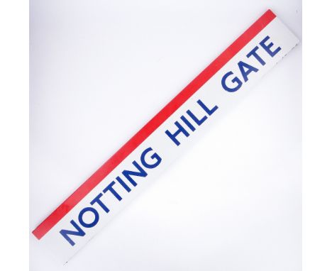 An enamel Underground sign "Notting Hill Gate,"
59".