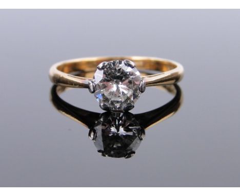 An 18ct gold solitaire diamond ring,
approx. 0.6cts, size K.